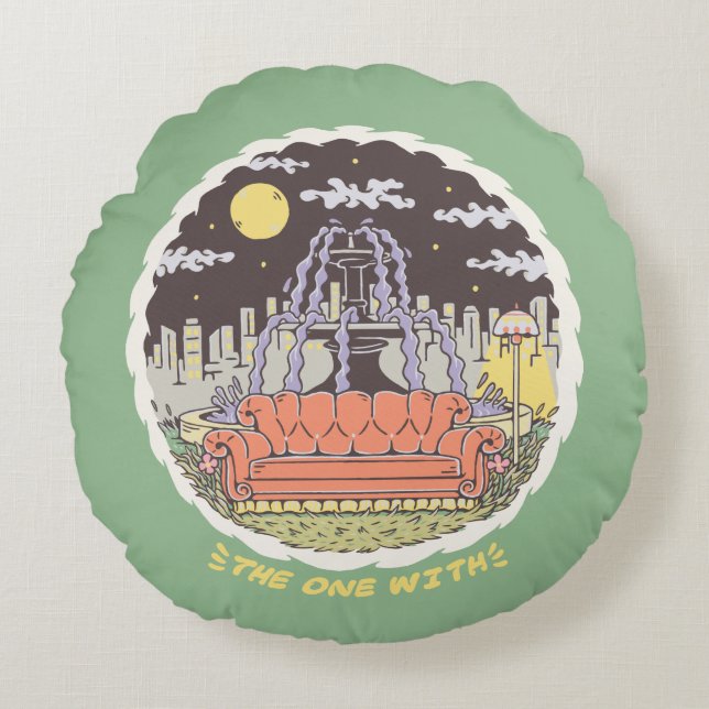 Almofada Redonda AMIGOS™ | Fonte dos desenhos animados (Frente)