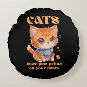 Almofada Redonda amor de gatinho fofo