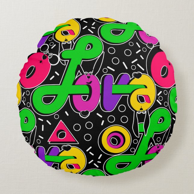 Almofada Redonda Amor, Dia de os namorados (Frente)