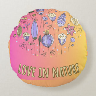 Almofada Redonda Amor na Paleta da Natureza