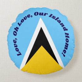 Almofada Redonda Amor Oh Amor | Santo Lucia Anhim Blue Typografia