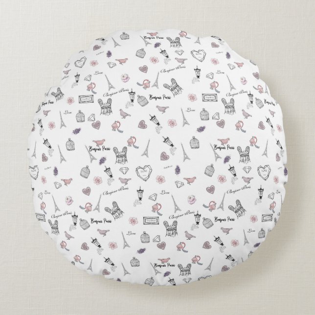 Almofada Redonda Amor pela Peris Bohemian Chic Boho Girl (Frente)