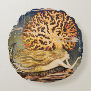 Almofada Redonda Andersen: Desenho pequeno da sereia