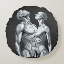 Almofada Redonda Android Union: Cyborg Couple Round Pillow