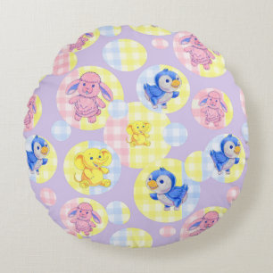 Almofada Redonda Animais de brinquedo em Travesseiro redondo