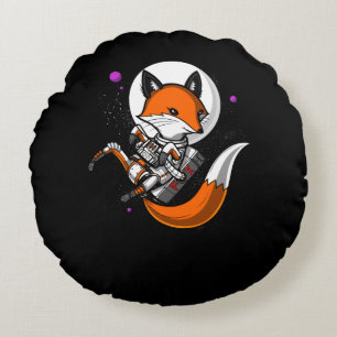 Almofada Redonda Animais do Astronauta Espacial da Raposa