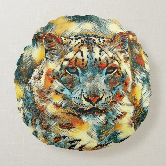 Almofada Redonda AnimalArt_Leopard_001 (Frente)