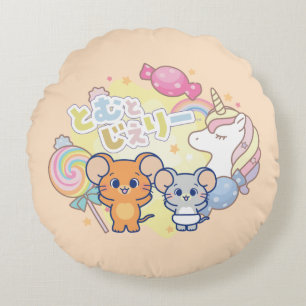 Almofada Redonda Anime Magical Candyland com Jerry e Tuffy