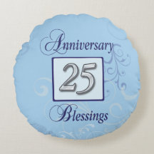 Aniversário de 25 em Azul e Prata