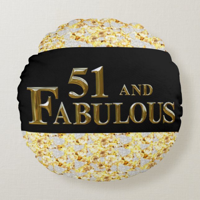 Almofada Redonda Aniversário de 51 anos (Frente)