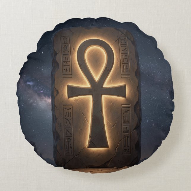 Almofada Redonda Ankh Symbol Meaning – Key of Life´12 (Frente)