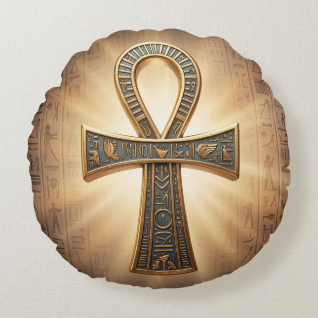 Almofada Redonda Ankh Symbol Meaning – Key of Life´9 (Frente)