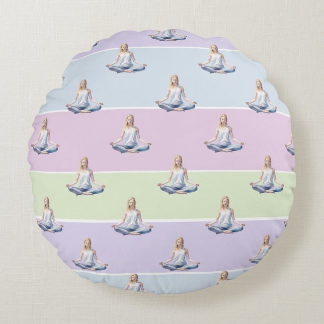 ALMOFADA REDONDA ANTISTRESS CALM MEDITATION RELAX PASTEL CHAKRA (Frente)