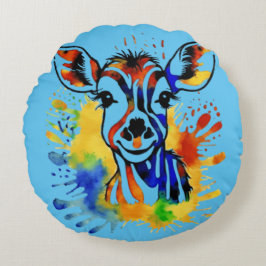 Almofada Redonda Antoílope cor-de-água engraçada