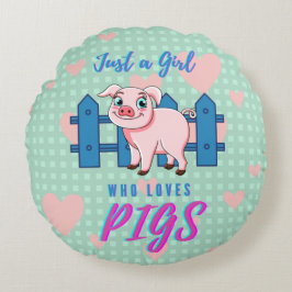 Almofada Redonda Apenas uma garota que ama Sapos Travesseiros com c
