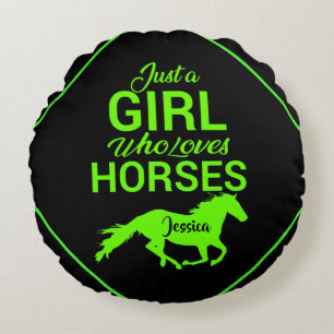 Almofada Redonda Apenas Uma Menina Que Ama Cavalos Personalizados
