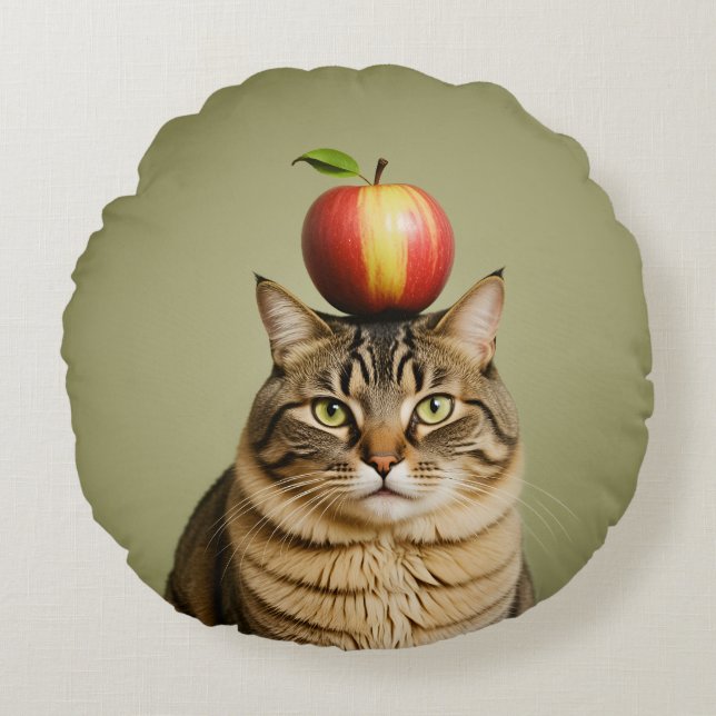 Almofada Redonda Apple Cat (Frente)