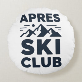 Almofada Redonda Apres Ski Club Mountain Logo - Custom Mens Winter 