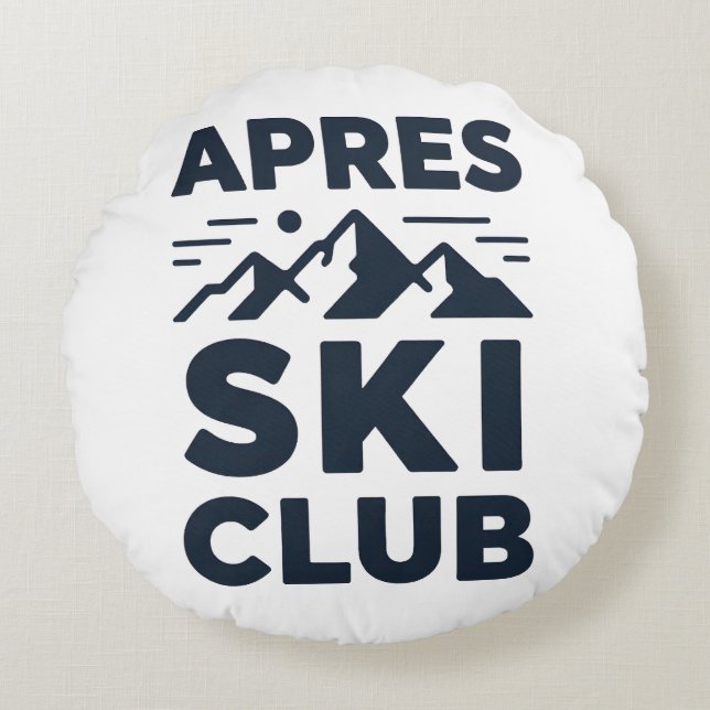 Almofada Redonda Apres Ski Club Mountain Logo - Custom Mens Winter  (Frente)