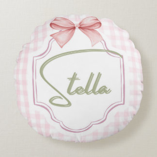 Almofada Redonda Arco de Ensino Personalizado da Garota Stella Baby