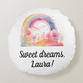 Almofada Redonda Arco-íris, garotas, presente infantil, sonhos doce