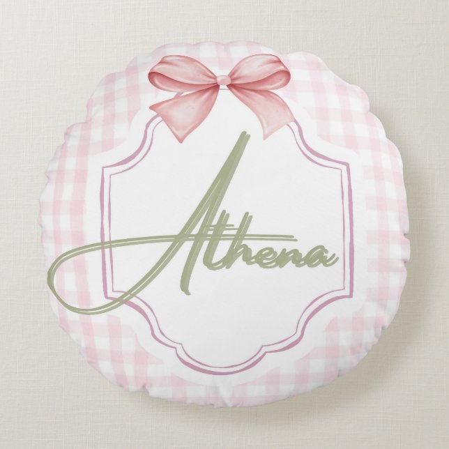 Almofada Redonda Arco Personalizado de Enfermeira Athena Baby Girl  (Frente)