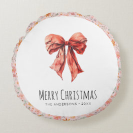 Almofada Redonda Arco Vermelho Coquette Modern Floral Natal