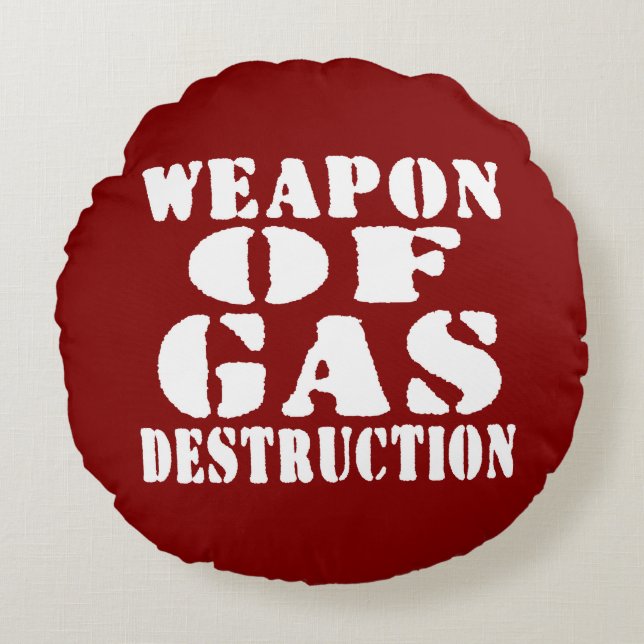 Almofada Redonda Arma De Destruição De Gás (Frente)