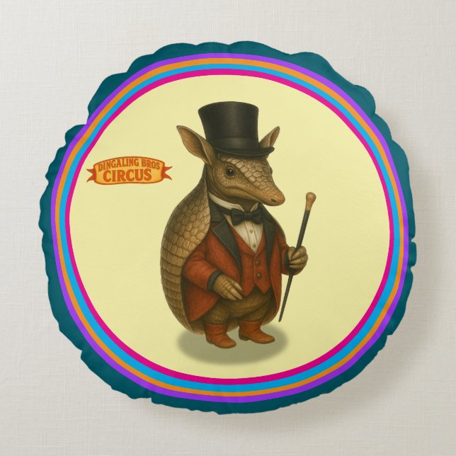 Almofada Redonda Armand, armadillo ringmaster (Frente)