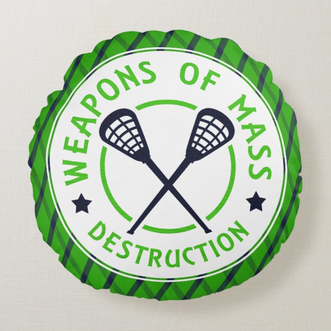 Almofada Redonda Armas de Lacrosse com Travesseiro redondo de destr (Frente)
