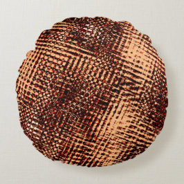 Almofada Redonda Arranhões grossos e crus em laranja com sombra