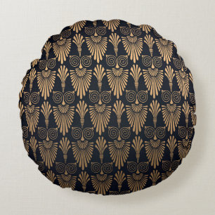 Almofada Redonda Art Deco Black Dourado: Retro.