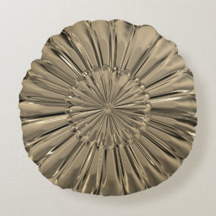 Almofada Redonda Art deco dourado concha com ventilador flor design