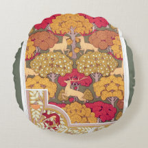 Art Nouveau Árvores de outono e veados Queda Vinta