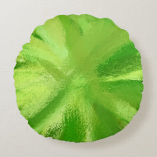 Almofada Redonda Arte de Pintura Abstrata Verde