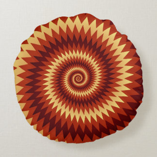 Almofada Redonda Arte Espiral Retro Inferno – Chama Geométrica Hipn