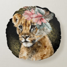 Arte Floral de Tigre em Aquarela