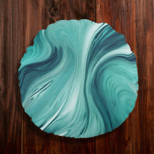 Arte Líquido Verde Turquesa Abstrato