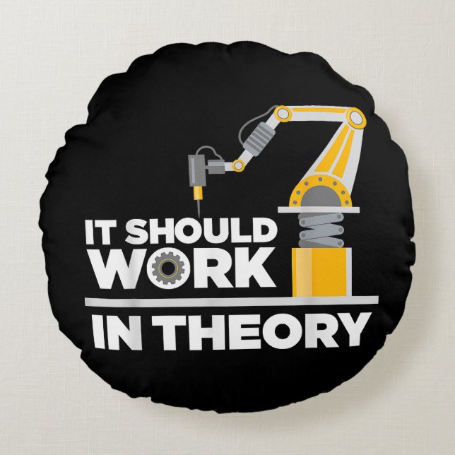 Almofada Redonda Arte Robótica Engraçada Para Homens Crianças Robót (Frente)