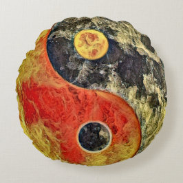 Almofada Redonda Artesão de queimadura de Yin Yang