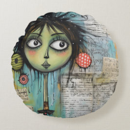 Almofada Redonda ArtLady 20 Encantada e angustiada