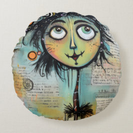 Almofada Redonda ArtLady 9 encantadora e angustiada