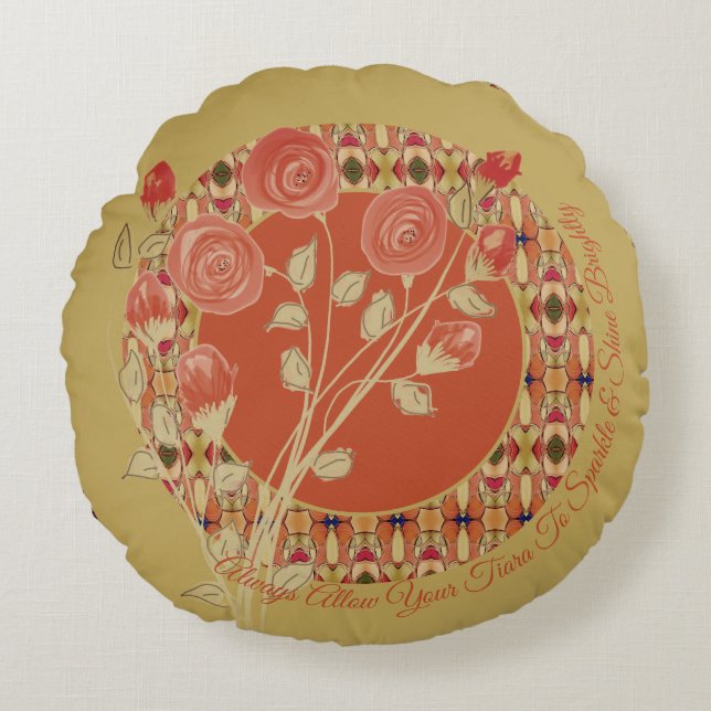 Almofada Redonda Artsy Pattern E Floral (Frente)