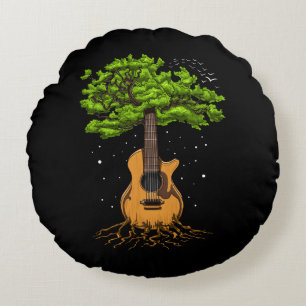 Almofada Redonda Árvore Acústica De Violão