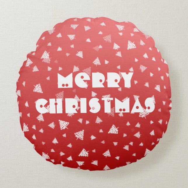 Almofada Redonda Árvore de Natal (Frente)