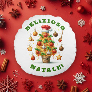 Almofada Redonda Árvore de Natal de Espaguete Divertida Delizioso N