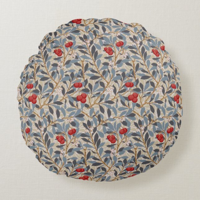 Almofada Redonda Árvore Redberry, William Morris (Frente)