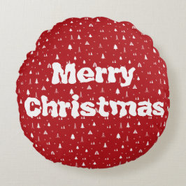 Almofada Redonda Árvores de Natal e Travesseiro redondo com flocos