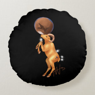 Almofada Redonda Astro Aries Mars Zodiac