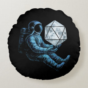 Almofada Redonda Astronauta com Dados da Lua